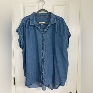 LOFT Blue Denim Top